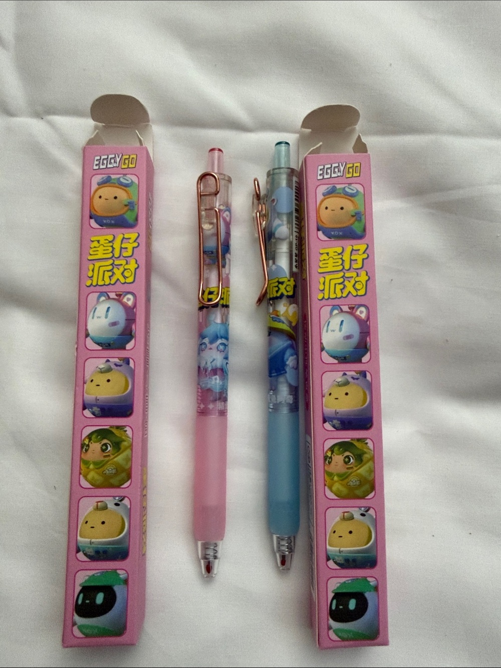 Kids Gel Pens - Pink and Blue - Cute Character Set